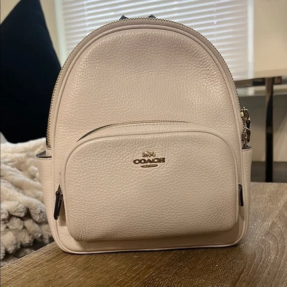 NWT Coach mini rucksack in chalk Coach C8258 Mini Court Backpack Light Khaki Signature Chalk  main image 3